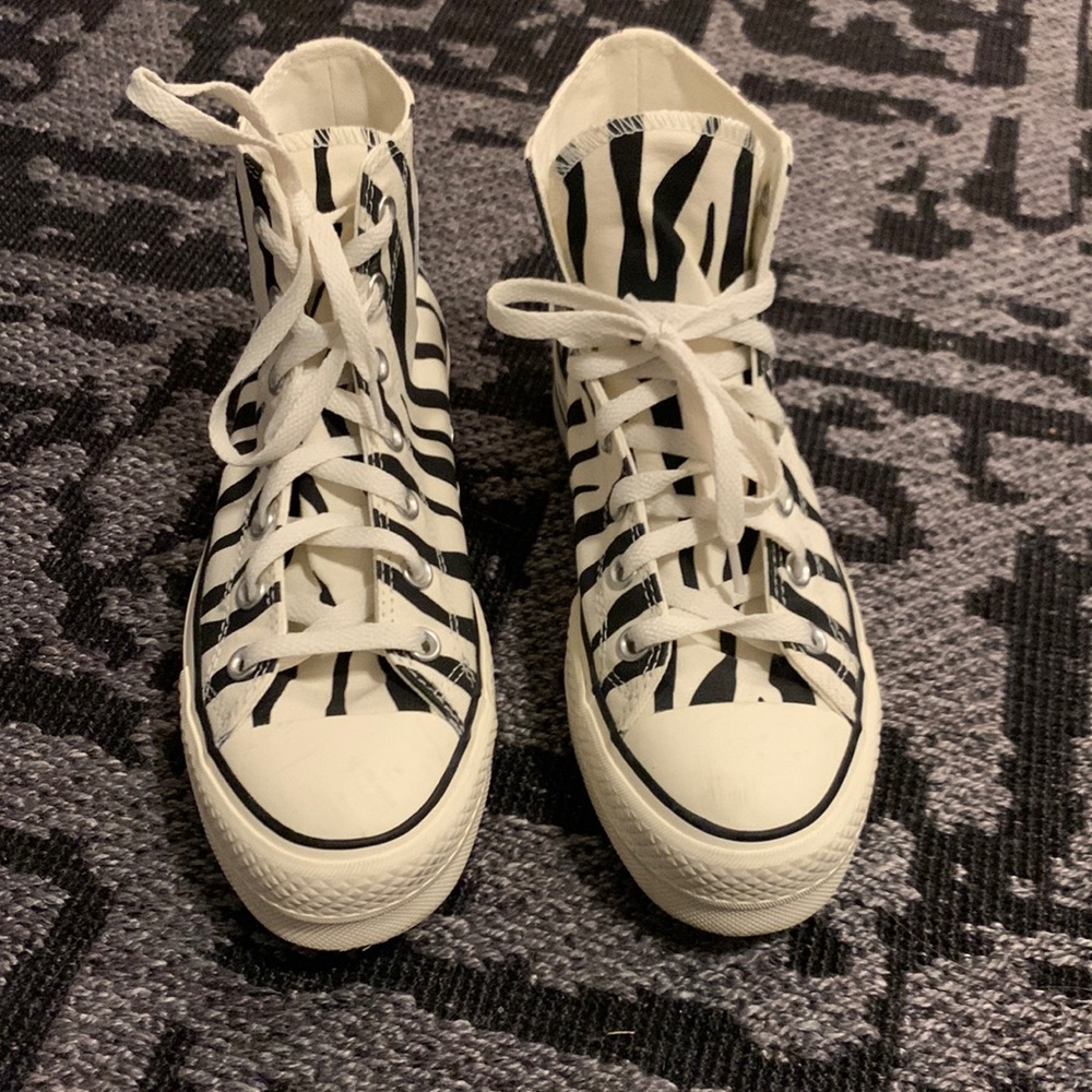 Custom Zebra Print Platform Converse